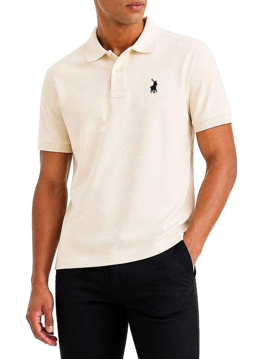 Polo Mens Stretch Pique Short Sleeve Golfer Off White | Polo