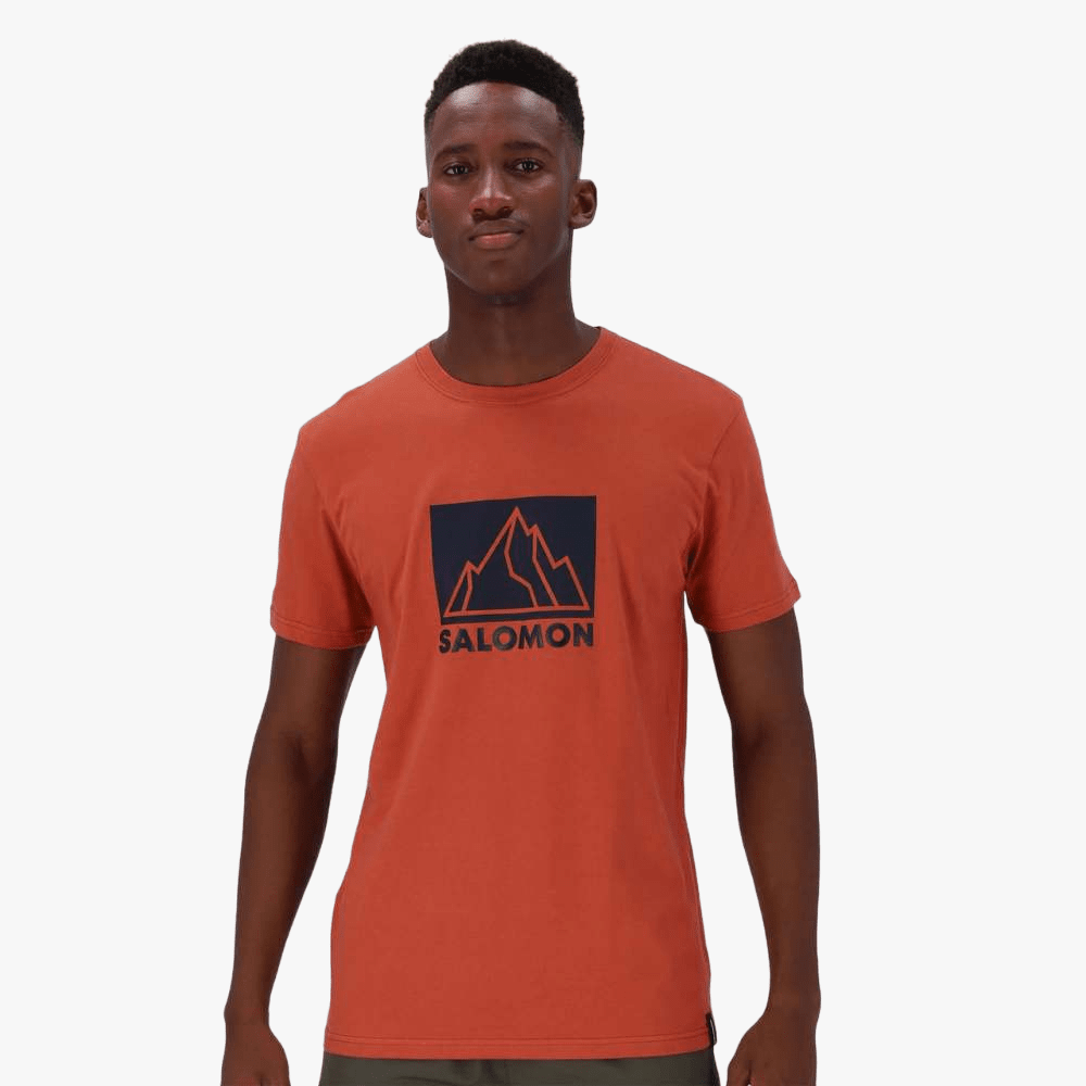 Salomon Mens Mountain Peak Short Sleeve Tee Baked Clay | Salomon