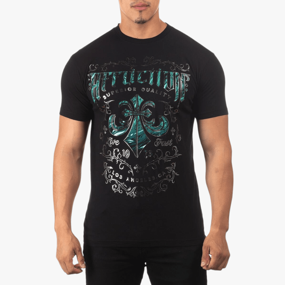 Affliction Mens Oak Aged Short Sleeve Tee Black Affliction