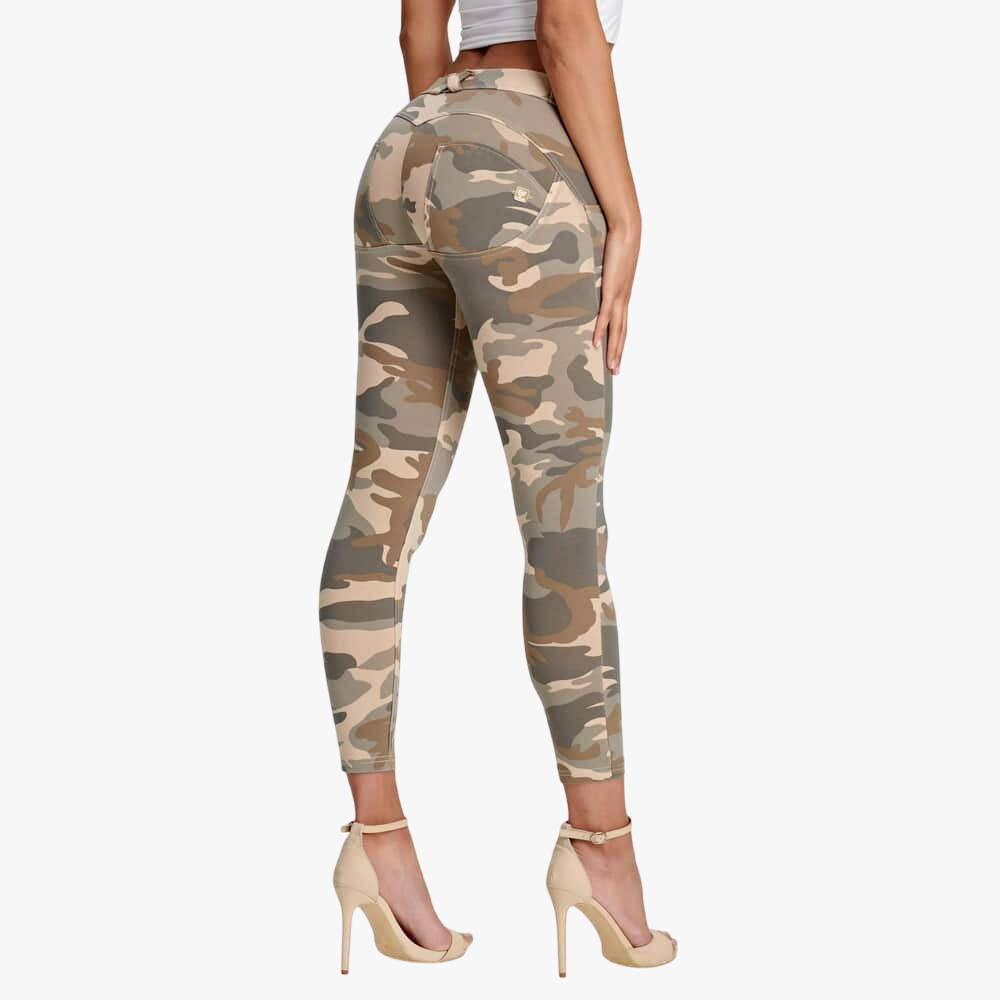 Freddy Wr.Up® Superskinny Push Up 7/8 Trousers With Regular Waist Light Camo