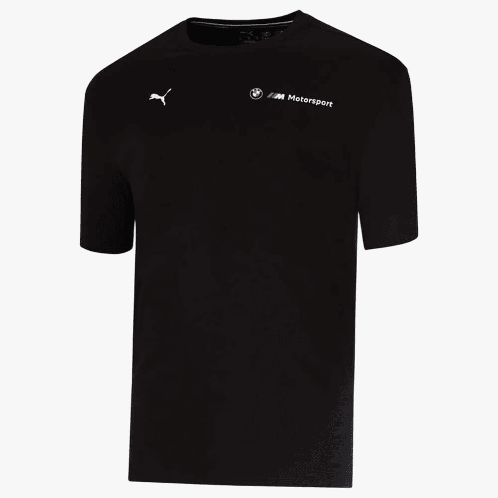 Puma Mens Bmw Mms Ess+ Logo Short Sleeve Tee Black | Puma