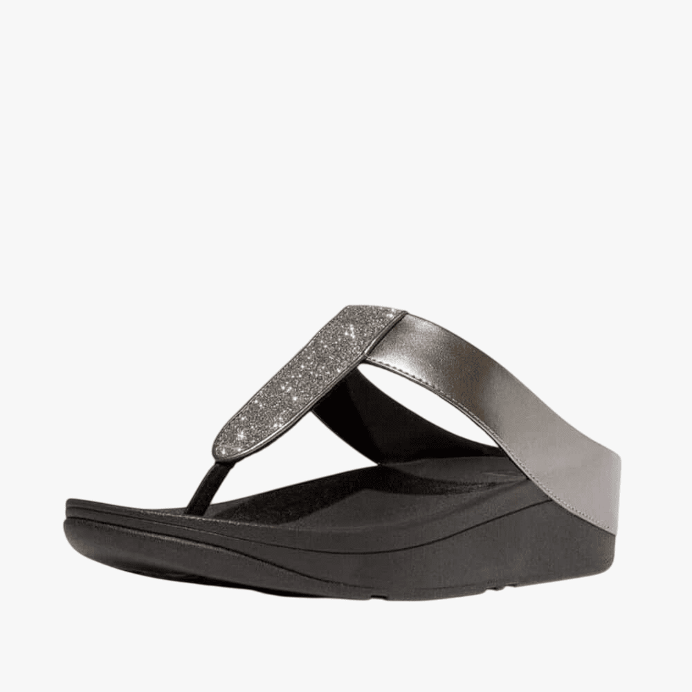 Fit Flop Womens Fino Glitterdust Sandal Met Pewter Fit Flop