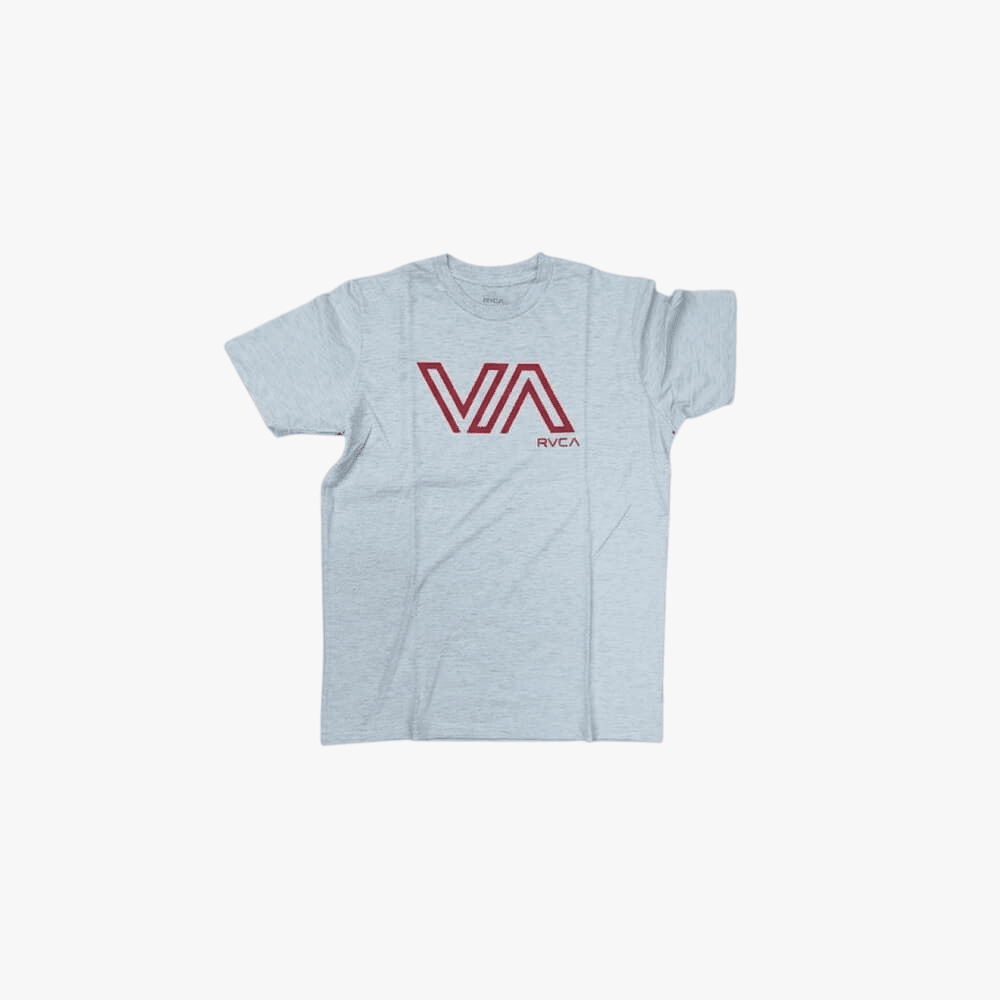 Rvca Mens Stencil Short Sleeve Tee Snow Heather Mel | Rvca