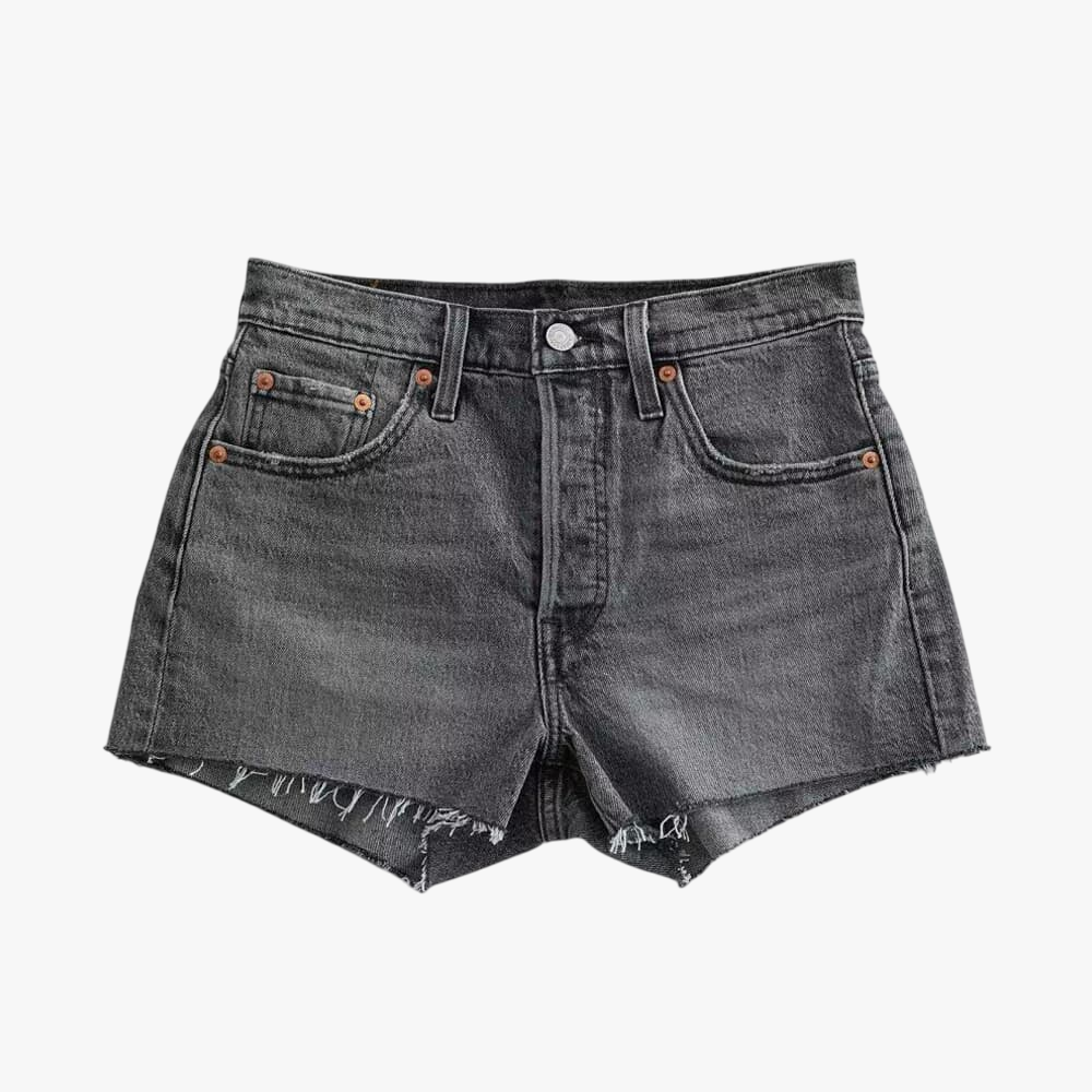 Levis Womens High Rise Shorts 005 Grey Black