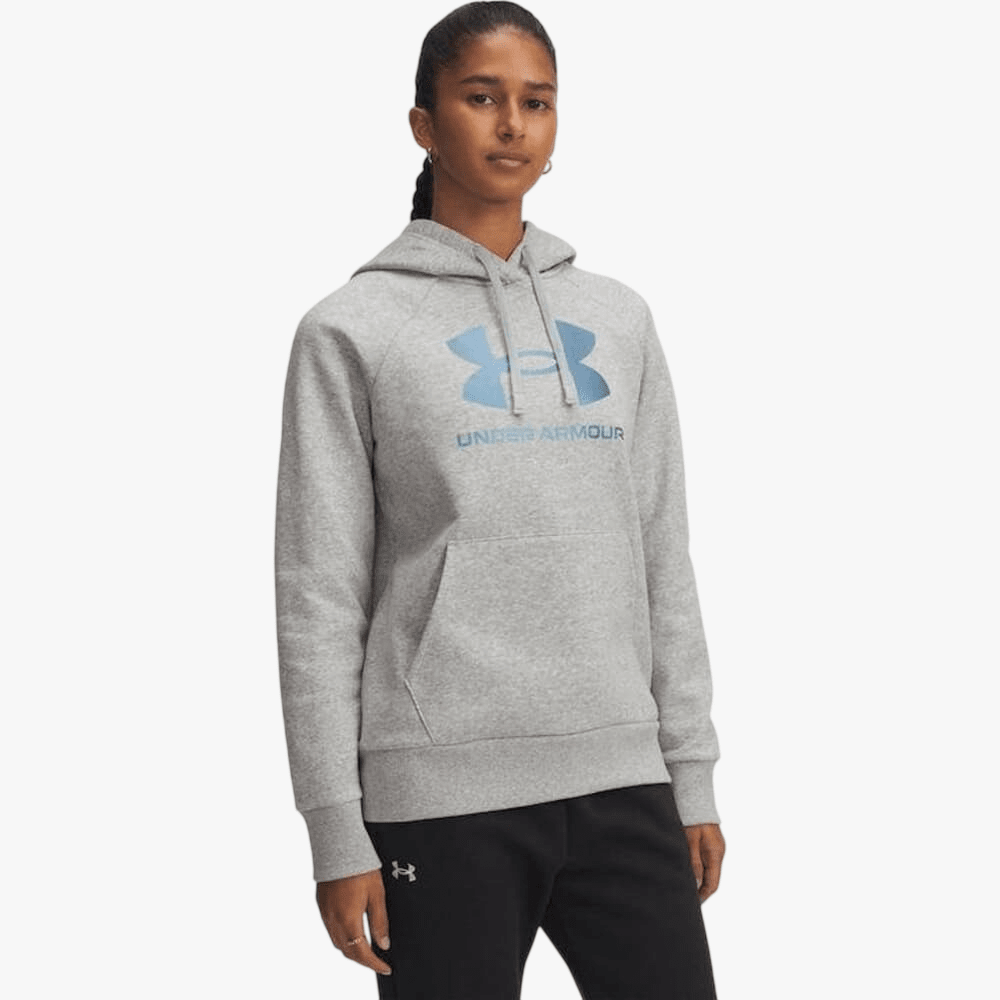 Under Armour Womens Rival Fleece Shimmer Hoody Mod Lt Gray | Under Armour