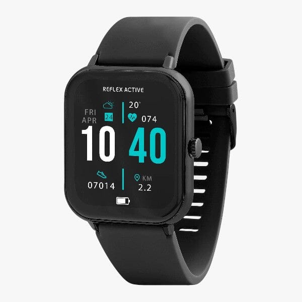 Reflex Active Series 23 Black Case & Black Silicone Strap Watch | Reflex