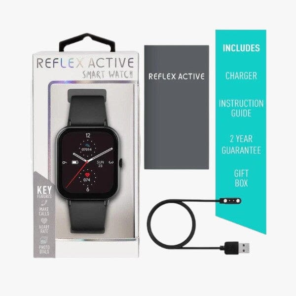 Reflex Active Series 23 Black Case & Black Silicone Strap Watch | Reflex