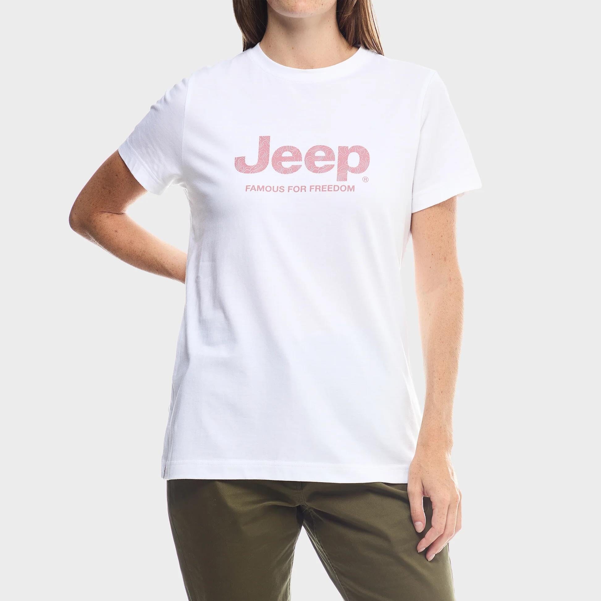 Jeep Womens Logo Strong Short Sleeve Tee White | Jeep