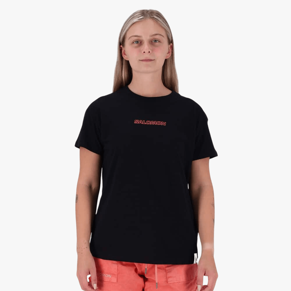 Salomon Womens Outline Ii Short Sleeve Tee Black | Salomon