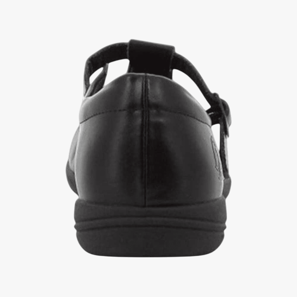 Hush Puppies Girls Youth School Crown T Strap Black Action Leather Shoe | Hush Puppies