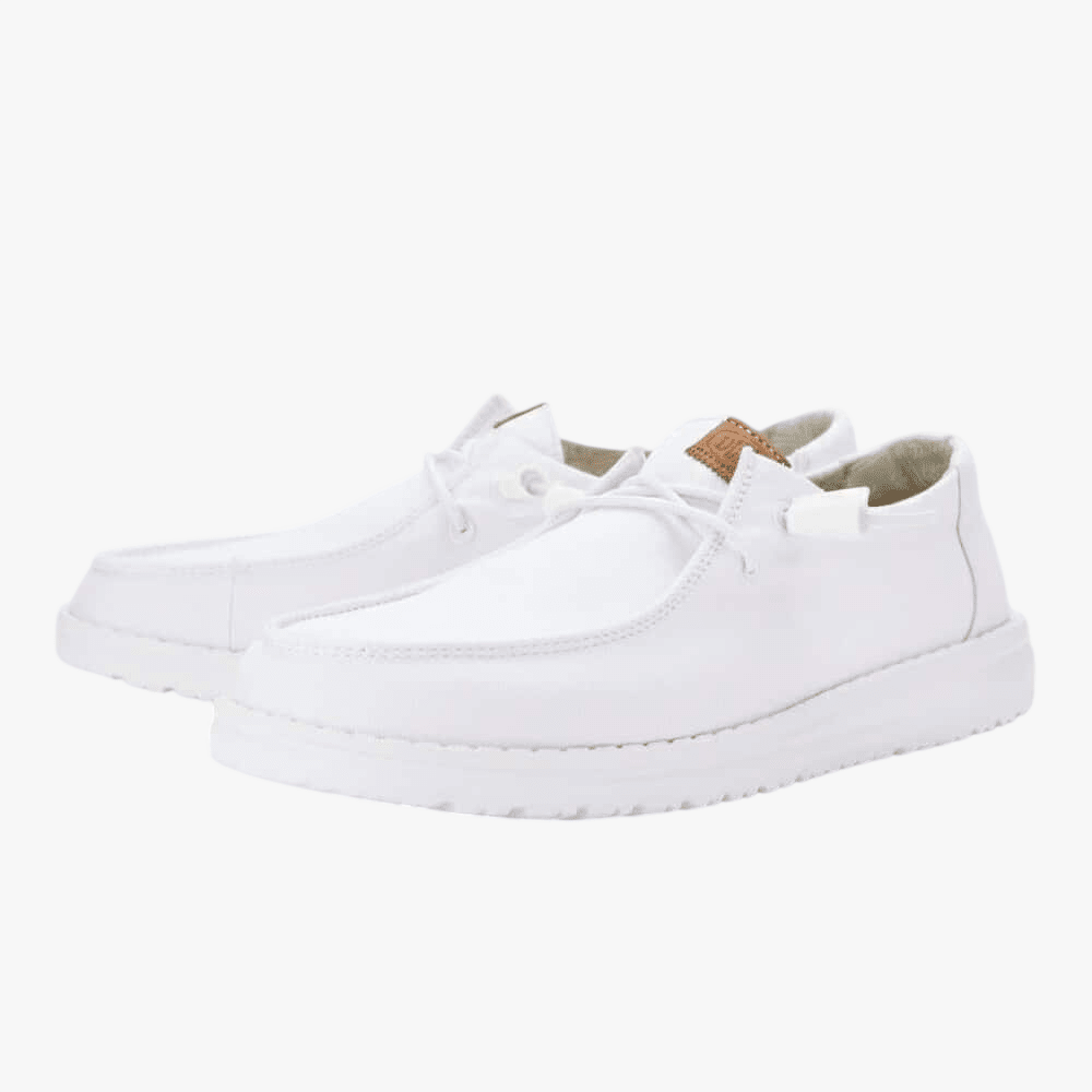 Hey Dude Womens Wendy Stretch Canvas White | Hey Dude