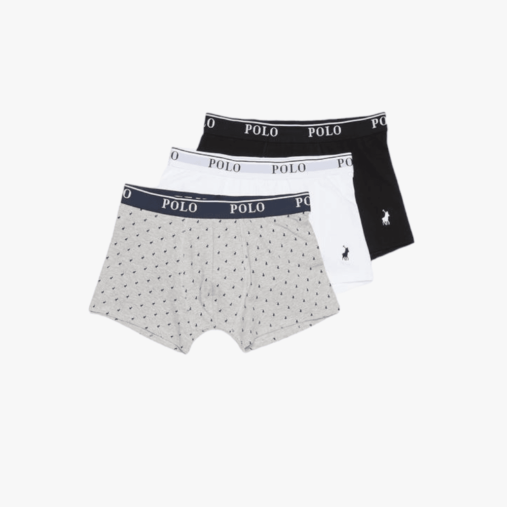 Polo Mens Classic Knit Boxer 3 Pack Black Polo