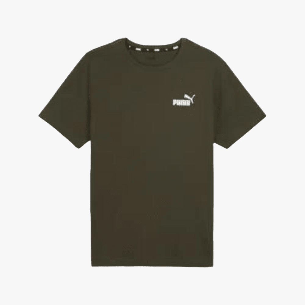 Puma Mens Ess Small Logo Short Sleeve Dark Olive | Puma