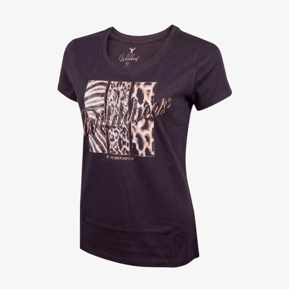 Wildebees Glitzy Gam Fur Tee Graphite | Wildebees