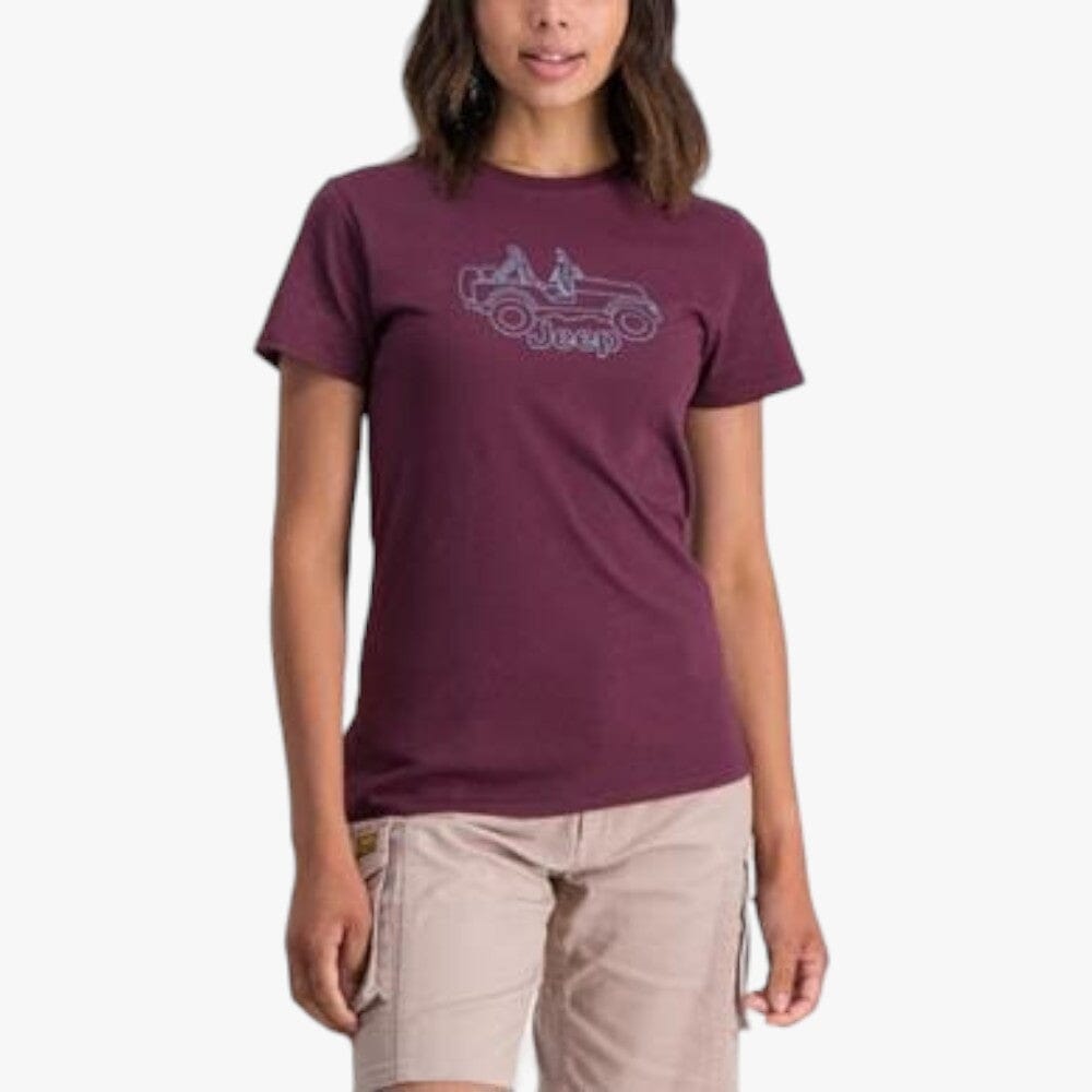 Jeep Womens Car Short Sleeve Tee Beetroot | Jeep