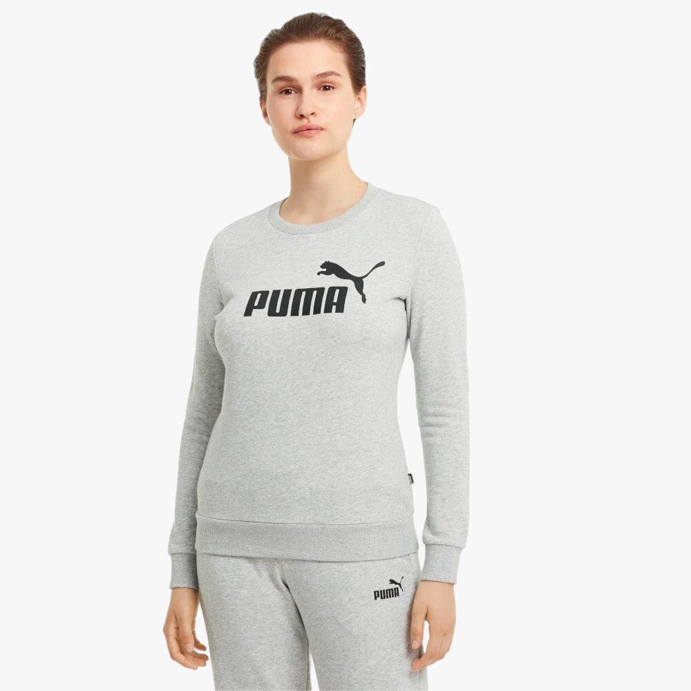 Puma Womens Ess Logo Crew Neck Fl Light Gray Heather | Puma