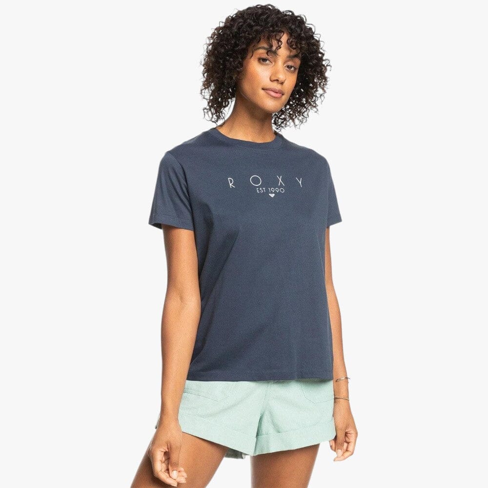 Roxy Womens Ocean Road A Short Sleeve Tee Mood Indigo | Roxy