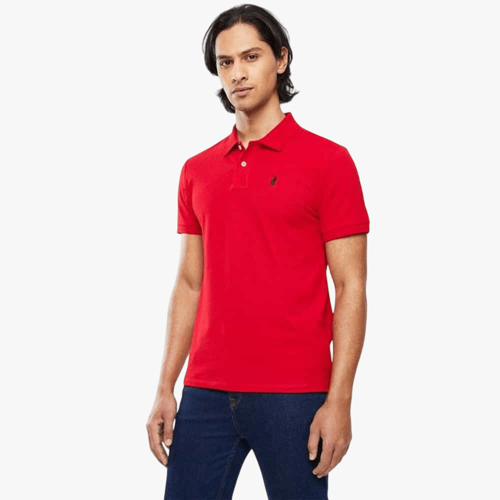 Polo Mens Stretch Pique Short Sleeve Golfer Red | Polo