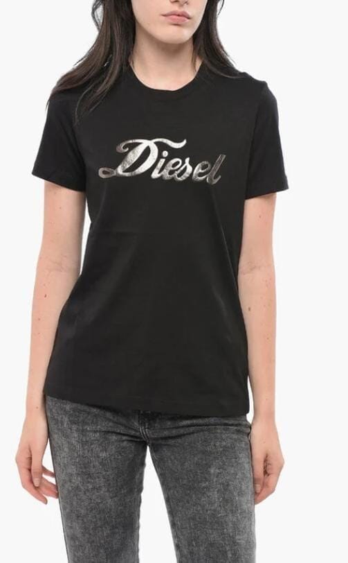 Diesel Womens Curve Logo Tee Black | Diesel
