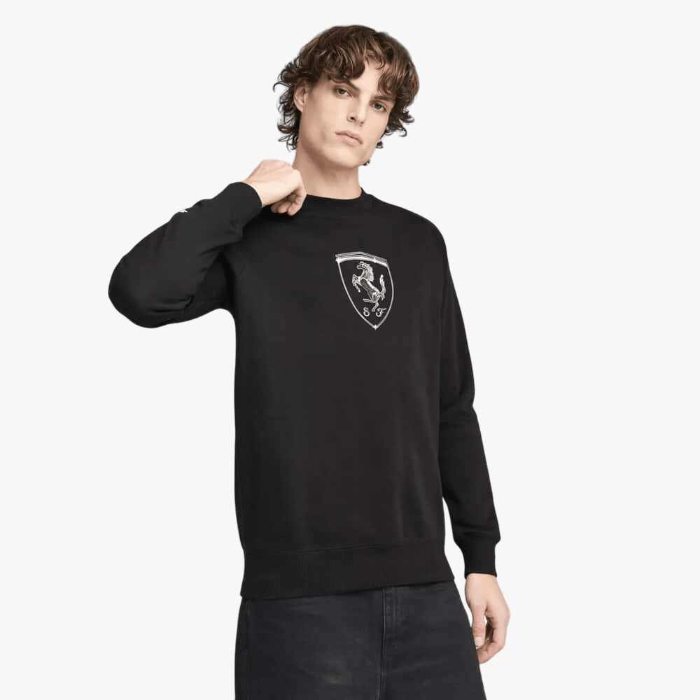 Puma Mens Ferrari Race Big Shield Sweater Black | Puma