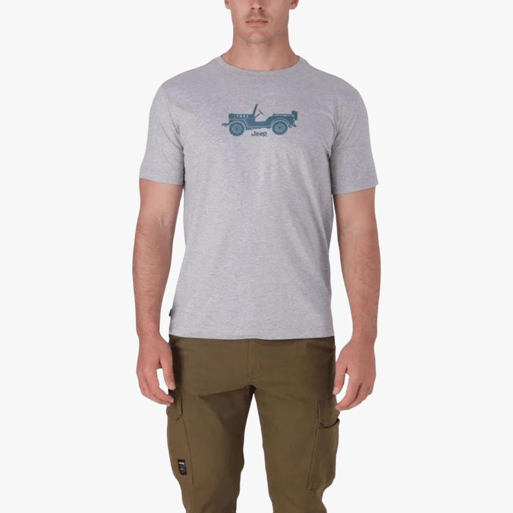 Jeep Mens Iconic Collection Short Sleeve Tee Grey | Jeep