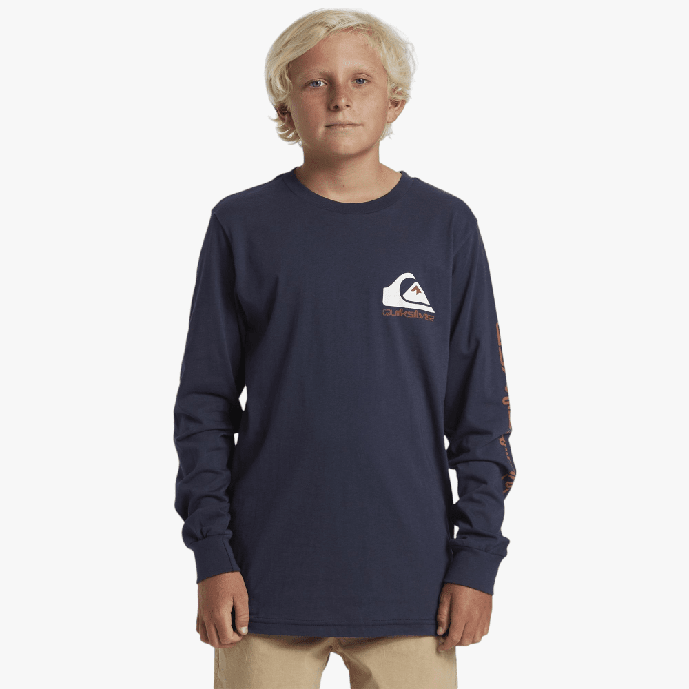 Quiksilver Boys Comp Logo Long Sleeve Tee Bu1 Dark Navy Quiksilver