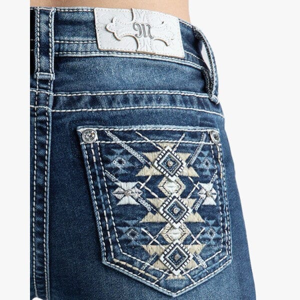 Miss Mee Womens Aztec Totem Mid Rise Skinny Jeans Med Vintage Miss Me