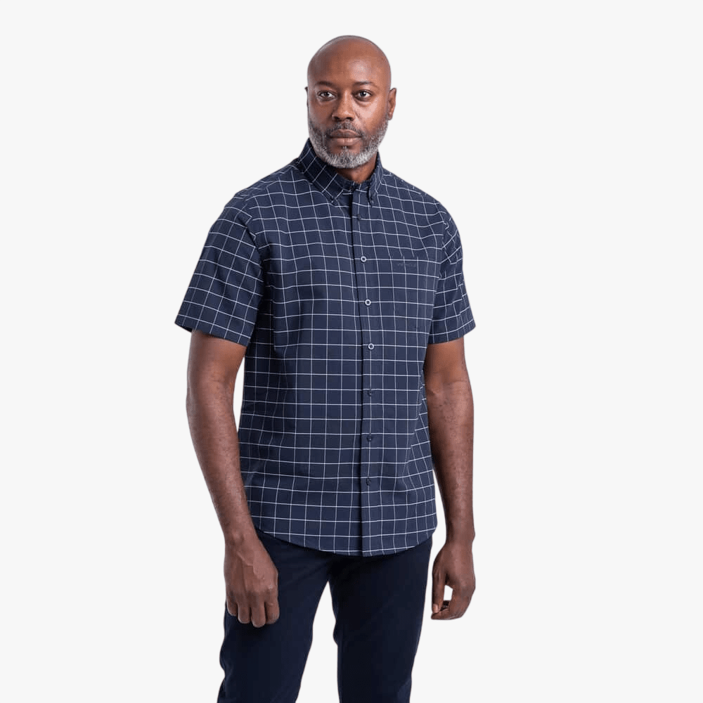 Pringle Mens Oscar Classic Short Sleeve Shirt Oscar Navy | Pringle