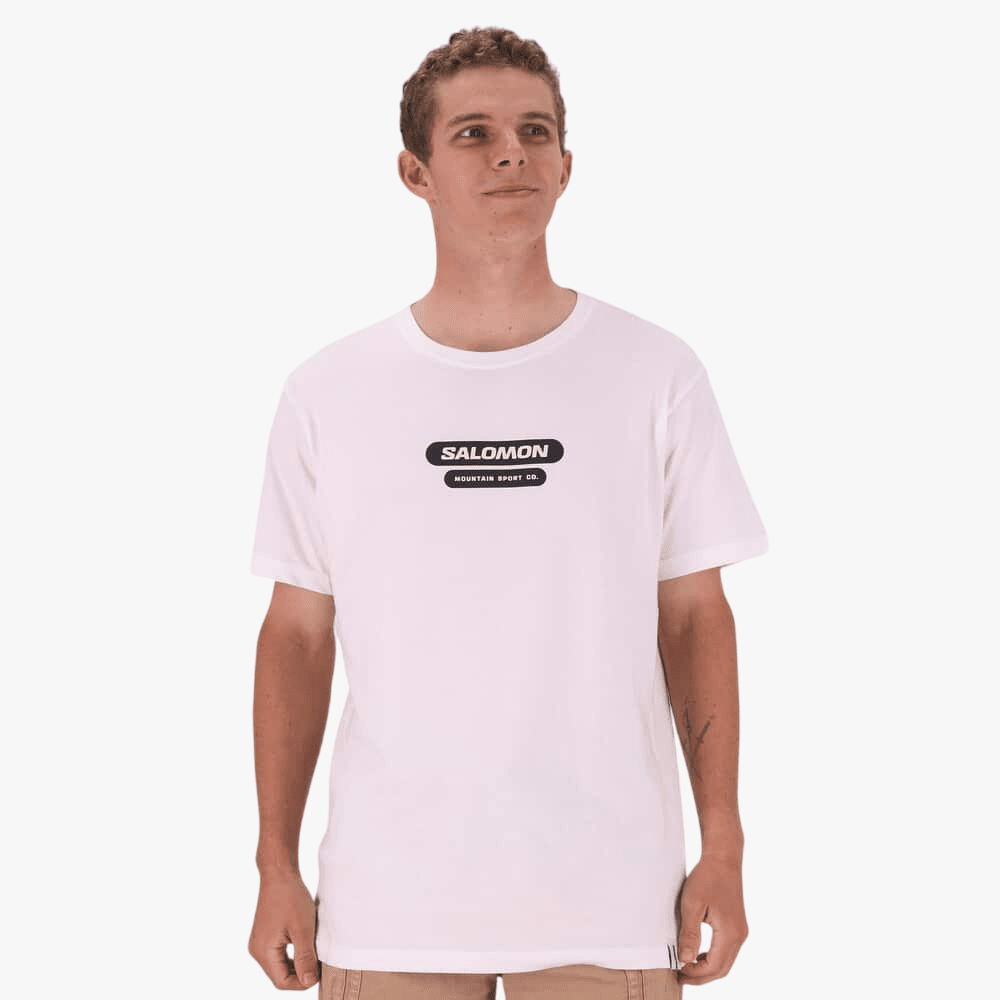 Salomon Mens Round Trip Short Sleeve Tee White | Salomon