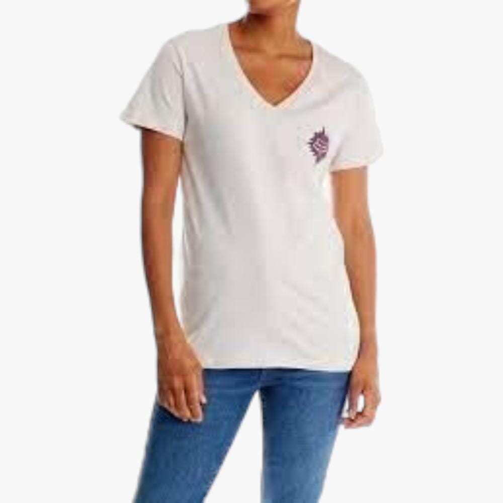 Fox Womens Coastal Blues V Nech Short Sleeve Tee Bone Fox