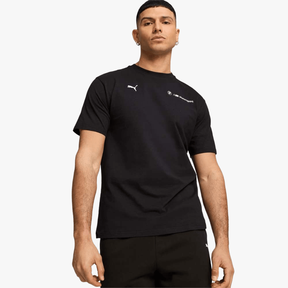 Puma Mens Bmw Mms Ess Logo Short Sleeve Tee Black | Puma