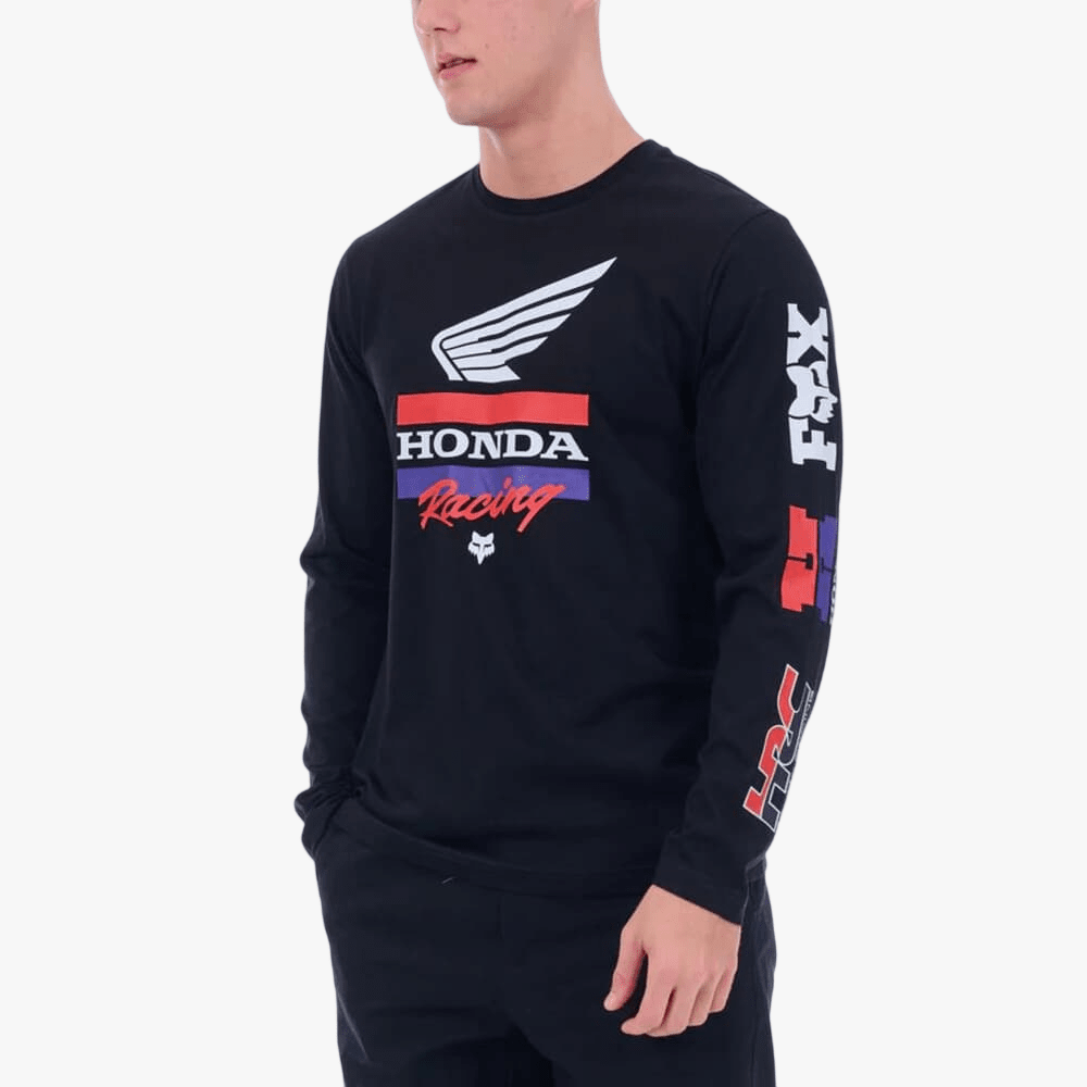 Fox Mens Honda Bar Long Sleeve Tee Black | Fox