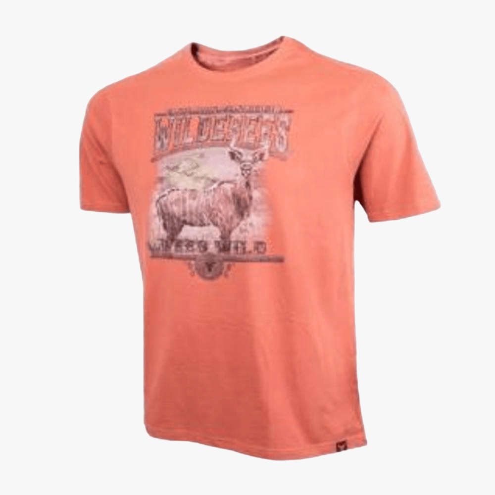 Wildebees Mens Woodlock Kudu Short Sleeve Tee Burnt Rust | Wildebees