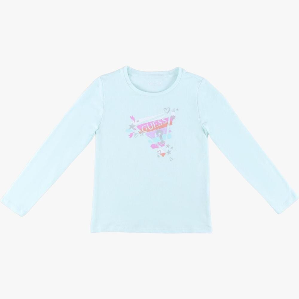 Guess Girls Long Sleeve Tee Light Blue | Guess