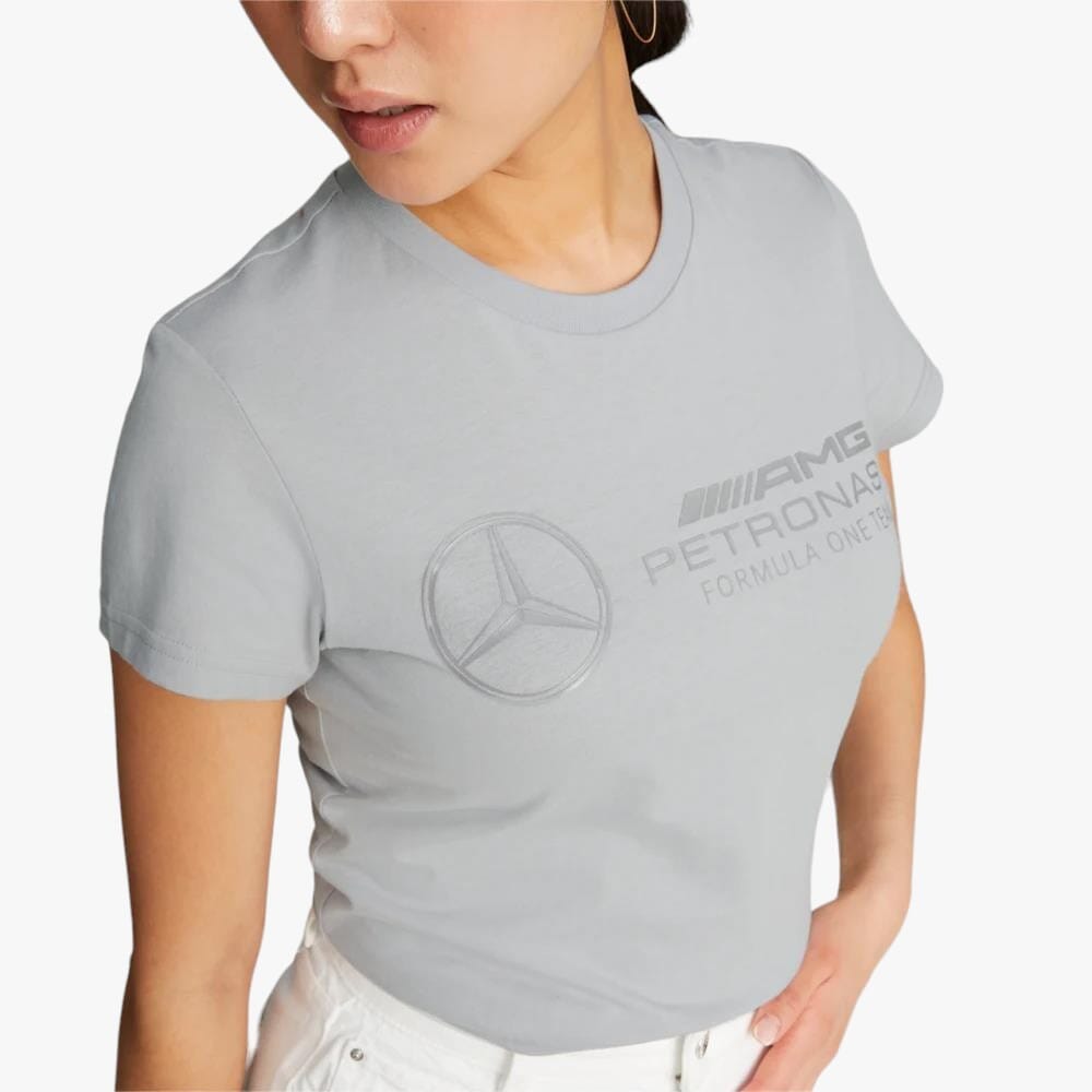 Puma Womens Mapf1 Ess Logo Short Sleeve Tee Silver | Puma