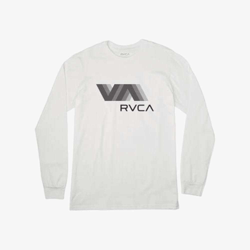 Rvca Mens Va Rvca Blur Long Sleeve Tee White | Rvca