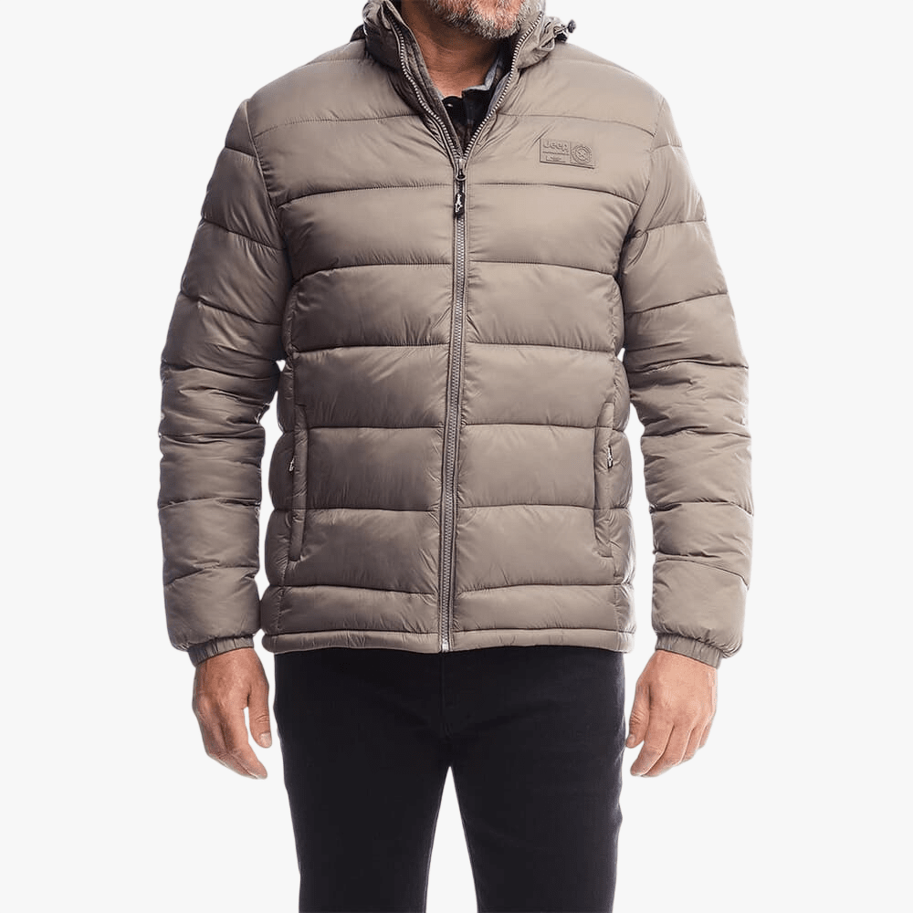 Jeep Mens Core Puffer Jacket Brown | Jeep