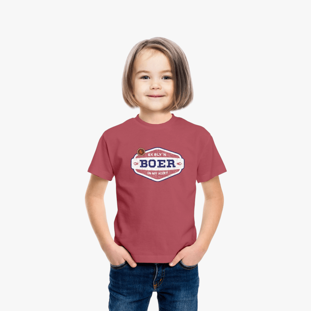 Boerboel Kids Premium Cotton Printed Boer Short Sleeve Tee Pink Boerboel