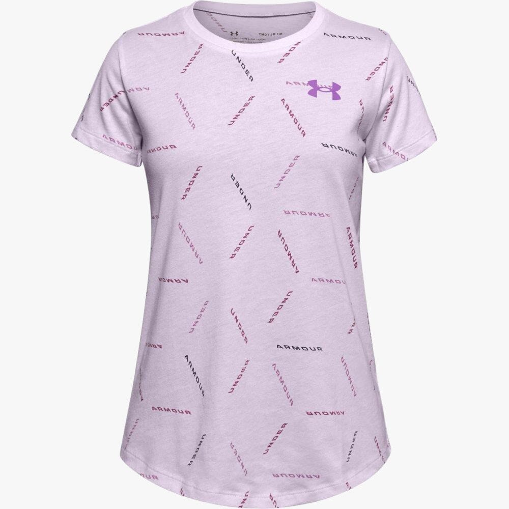 Under Armour Girls Twitch Multi Print Short Sleeve Tee 570 Pink | Under Armour