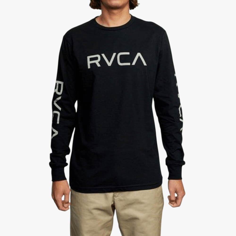 Rvca Mens Big Rvca Long Sleeve Tee Black | Rvca