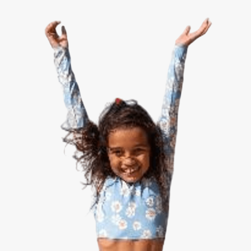 Roxy Girls Adventurous Swim Long Sleeve Top Allure Daisy Dots Blue | Roxy