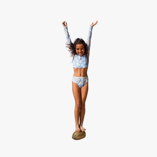 Roxy Girls Adventurous Swim Set Long Sleeve Allure Daisy Dots Blue | Roxy