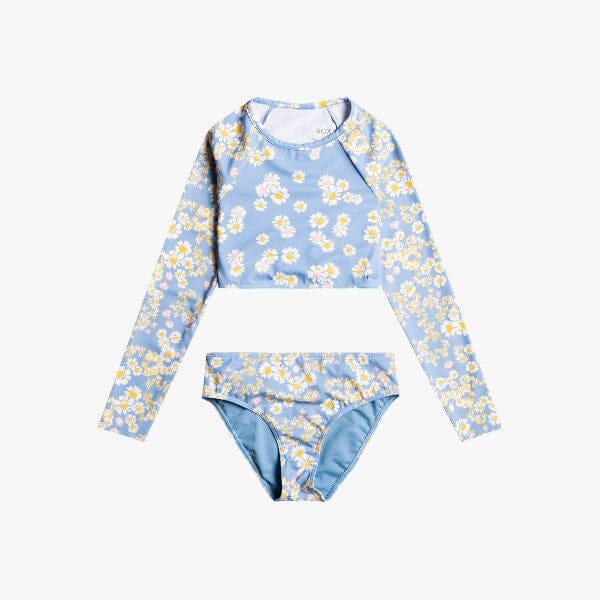 Roxy Girls Adventurous Swim Set Long Sleeve Allure Daisy Dots Blue | Roxy