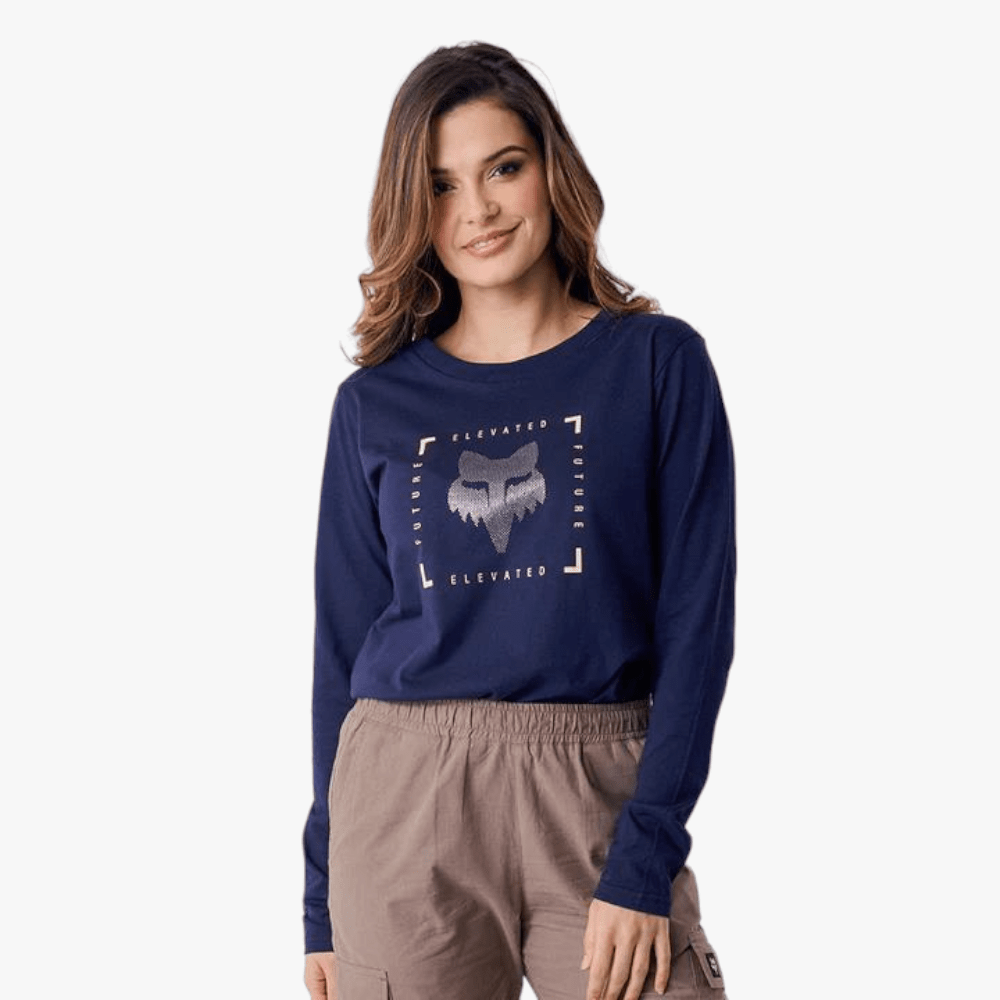 Fox Womens Elevated Long Sleeve Tee Navy Fox