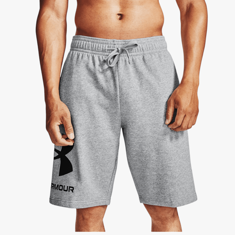 Under Armour Mens Rival Fleece Big Logo Shorts Gray Under Armour