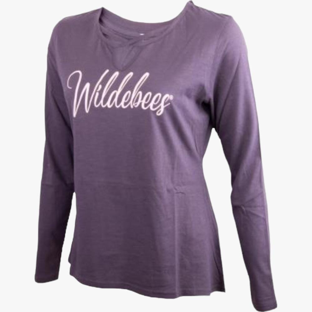 Wildebees Womens Cross Neck Hi Lo Slub Swing Tee Graphite Wildebees