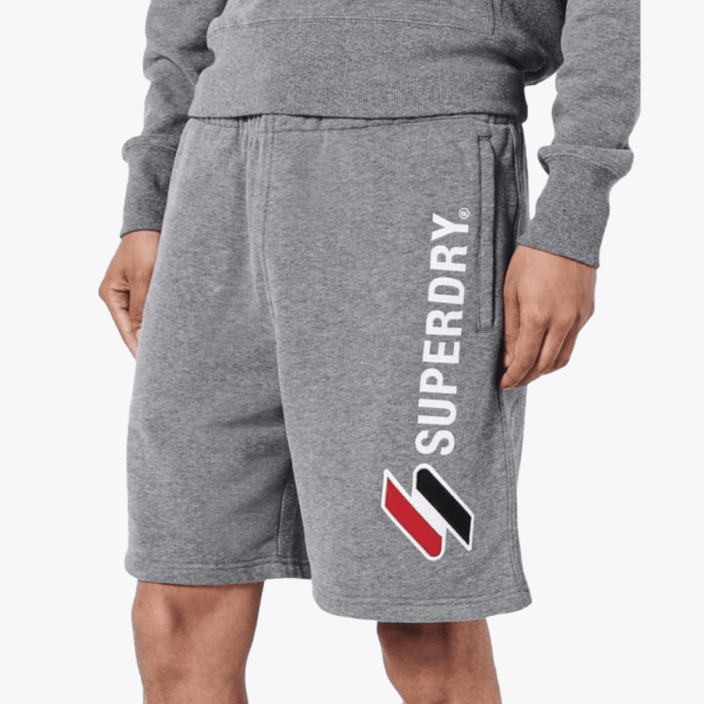 Superdry Mens Code Applique Sweatshorts Dark Charcoal Marl Superdry