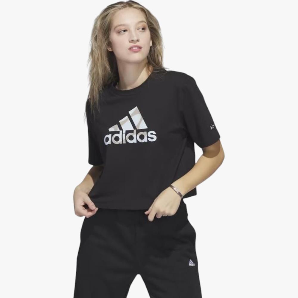 adidas Womens Icon Crop Tee Black adidas