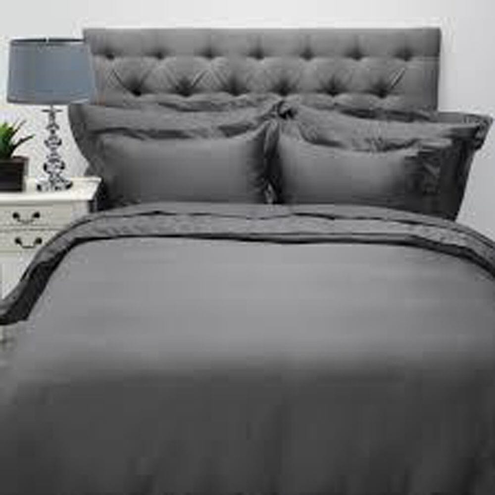 Cotton Co Oxford 400 Thread Super King Flat Sheet 270X300 Black Cotton Co