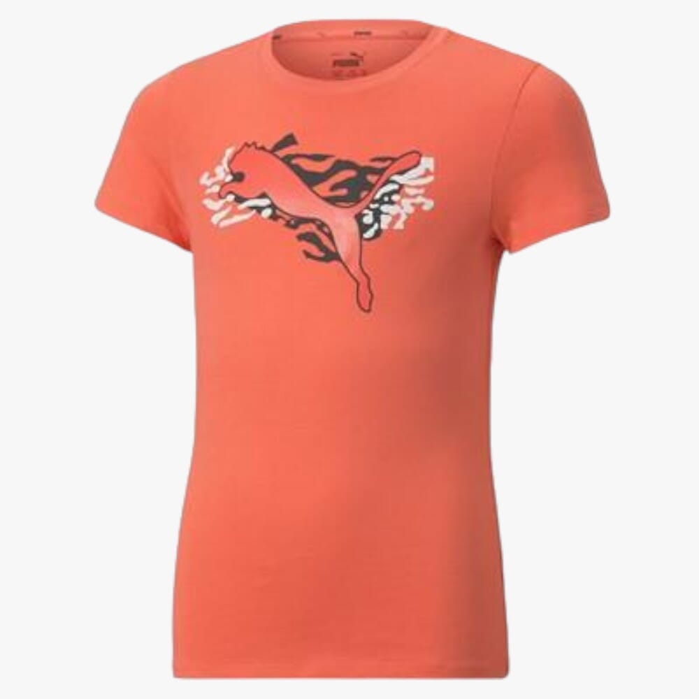 Puma Girls Alpha Short Sleeve Tee Salmon Puma